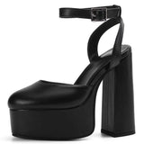 Dropshipping Buckle Cover Toe High Heels women's Sandals Thick Platform Shoes Summer Trendy Fashion Elegant