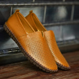 o'clock Hot Sale Men's Genuine Leather Loafers Quality Casual Flats Driving Shoes Luxury Breathable Light Handmade