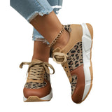 Breakj And Autumn New Large-Size Leopard-Print Casual Single-Shoe Women's Flat-Bottomed Sports Casual Shoes