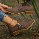 Breakj Retro Style Chelsea Boots 2025 Autumn And Winter New Side Zipper Side Heel Single Shoes Fashion Women's