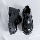 Breakj Shoes Male Business Dress Big Head Senior Sense British Wind Thick Sole Increased Wedding Groom Derby Shoes