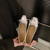 Flat Shoes Women Ballerinas Square Toe Slip on Ballet Flats Lazy Loafers Moccasins Ladies Casual Comfort Shoes