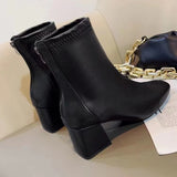 Breakj Martin Zippered Female Children Coarse And Women's Short Boots And New Boots After The Boots 2025 Square