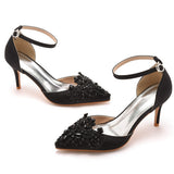 Breakj Cm Fine Heel Large-Size Sandals Banquet Women's Shoes Water Drill Tips High Heel Sandals And Sandals Dress Dress Long