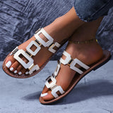 Breakj Buckle Flat Bottom Slipper Women's New Toe Beach Cold