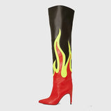 Furtado 2022 Women Over The Knee High Boots Pointed Toe Stilettos Heels Back Zipper Big Circumference Thigh High