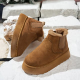 Breakj Velvet Round Head Jacket Cotton Boots 2025 Autumn And Winter New Large-Size Thick Snow Boots Women's