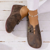 Breakj Summer And Autumn New Soft Leather Flat Soles Women's Round Head Shallow One-Foot Pedal Large Size Women's