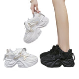 Breakj Shoes Women's Thick Back Retro 2025 Spring To Increase The Old Dad Shoes Small Net Mesh Casual Shoes