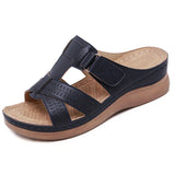 Women Wedge Sandals Premium Orthopedic Open Toe Sandals Vintage Anti-slip Leather Casual Female Platform Retro