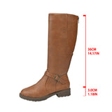 Breakj For Women's Leather Boots 2025 Spring And Autumn New Zipper Low-Heeling Boots Knight Boots High-Sleech Women's