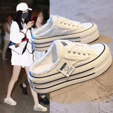 Breakj New Korean Version Of Leisure Embroidery Flowers In The Height Of The Slope And Cool Slippers Breathable Mesh Yarn Half Towing Singles