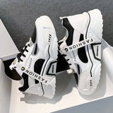 Reflective Platform Sneakers Women Shoes Korean Lace Up Sport Chunky Sneakers Mixed Color Women's Casual Vulcanize