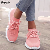 Women Sneakers Slip On Mesh Light Breathable Shoes Woman Walking Platform Comfortable Casual Fashion Female Lace Up Non Slip