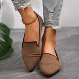 Breakj Summer New Pointed Single Shoes Women Low Help Fabric Shallow One-Legged Flat Heel Low-Heel Large Women's