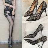 Breakj Large-Size Lace High-Heeled Women 2025 New Summer Lace Women's Sandals Tip Banquet Fine Heel Single