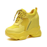 White Trendy Shoes Women High Top Sneakers Women Platform Ankle Boots Basket Femme Chaussures Femmes Height Increase