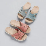 Breakj Summer Carving Cross Fish Mouth Type Comfortable Beach Women's