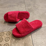 Breakj Leisure Warm Hair Slippers 2023 Autumn New Women's Slippers Home Flat Bottom Slippers