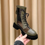 Platform Boots for Women 2023 Summer Shoes Woman Fashion Wedges Heels Authentic Leather Botins Design Ankle Boots