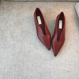 Breakj Pointed Shallow Single-Shoe Temperament Retro Early Spring Flat Bottom Casual Low Heel Thin Wedding Shoes Witch