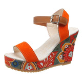 Breakj 2025 Spring And Summer New Loose Pastry Slope Sandals Women's One-Character Buckle With Thick-Soled Fashion