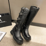 Breakj Casual Thin French-Style Black Boots Women Summer 2025 New Western Cowboy Knight