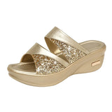 Breakj Women Wear Fashion 2025 New Thick-Soled Loose Cake Slope And Ladies Fish Mouth Cool Slippers Mother
