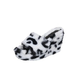 Slope Heel Thick Low Slippers 2023 New Multicolor Casual Short Plush Women With Fashionable Woolen