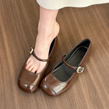 Breakj Spring And Summer Net Red Retro British Wind Flat Shoes Women Small Man Showing High Single Shoes Low