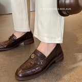 Loafers Versatile Round Head Single Shoes Women Spring 2024 New One Foot Pedal Lazy