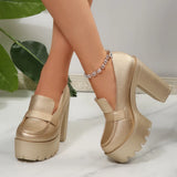 Breakj New Large-Size Temperament Comfortable Thick-Sed Mary Jane Fashion High Heel Single Shoes