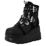 Breakj Bottom Women's Boots 2025 New Slope With Demonia Bat Belt Buckle Short Barrel Martin