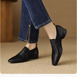 Breakj Single Shoes Children, Thick Heel, Deep Mouth, British Small Single Shoes, One Foot Pedal Square-Headed Loafers 2024 New Commuter