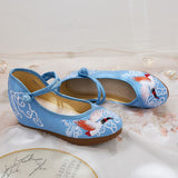 Breakj Heels Single Shoes Embroidered Cloth Shoes Spring And Autumn Ancient Wind Ethnic Wind Women's Shoes Mother Shoes Square Dance