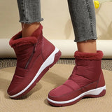 Down Waterproof Snow Boots for Women 2023 Winter Thick Plush Platform Ankle Boots Woman Comfortable Non Slip Cotton