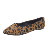 Breakj Leopard-Print Soft-Bottomed Velvet Shoes Women 2025 New Flat Velvet Flat For Good Things Shallow Mouth Comfortable Single