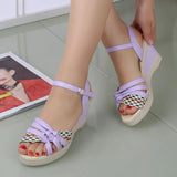 Summer Bohemian Wedge Sandals Women Sandals Casual Women Shoes Fashion Cork Woven Shoes Women Platform Sandals Ladies