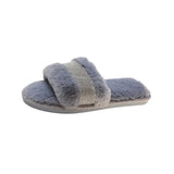 New Wool Mop Indoor Home Plush Slippers Warm Flat Bottom Rhinestone 43 Large