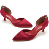 Breakj Cm Fine Tip Pointed Sandals Low Heel Low-Size Single-Shoe Women's Two-Siped Hollow Women's Shoes Wedding