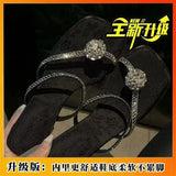 Breakj Temperament Cool Drag Woman 2025 New Set Of Toes Height Crystal And Fairy Sandals Square Dress Fashion