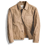 Wax Jackets For Men Pocket Khaki Denim Pocket Jacket Vintage Casual Coat Cotton Solid Slim Jackets