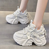 Breakj Old Dad Shoes Women 2025 Autumn New European Over-Fire Sneakers Thick Soles Of Small Height Women's