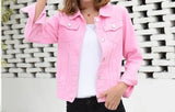 Jacket and Coats for Women 2019 Autumn Candy Color Casual Short Denim Jacket Chaqueta Mujer Casaco Jaqueta