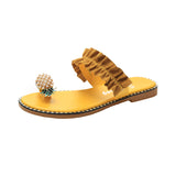 Breakj Large-Size Sandals Women 2023 Summer New Korean Version Of Fashion Wearing Flat-Bottomed Cold