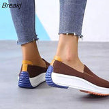 women summer pumps low heels wedges breathable mesh slip on sneakers plus size shoes woman