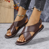 Breakj Summer Large-Size Cross-Soled Sandals Women's Broadband Strips Toe Beach Cool