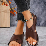 Breakj Summer Large-Size Cross-Soled Sandals Women's Broadband Strips Toe Beach Cool