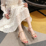 Breakj The 2024 New Medium Heel With A Versatile Fairy Style Summer High Heels Women's