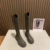 Breakj Chelsea Boots Long Barrel Knight Boots 2025 New Martin Boots Autumn Winter Women's Shoes High-Heeled Long